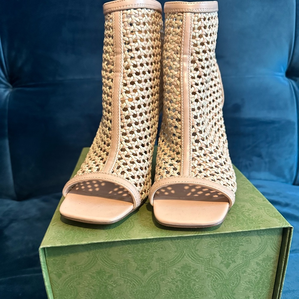 Vince Camuto Nude caged booties